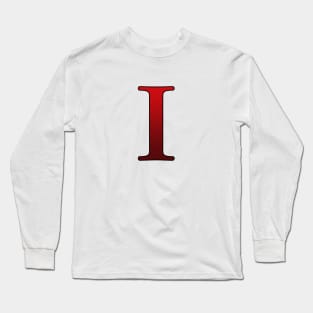 Red Roman Numeral 1 I Long Sleeve T-Shirt